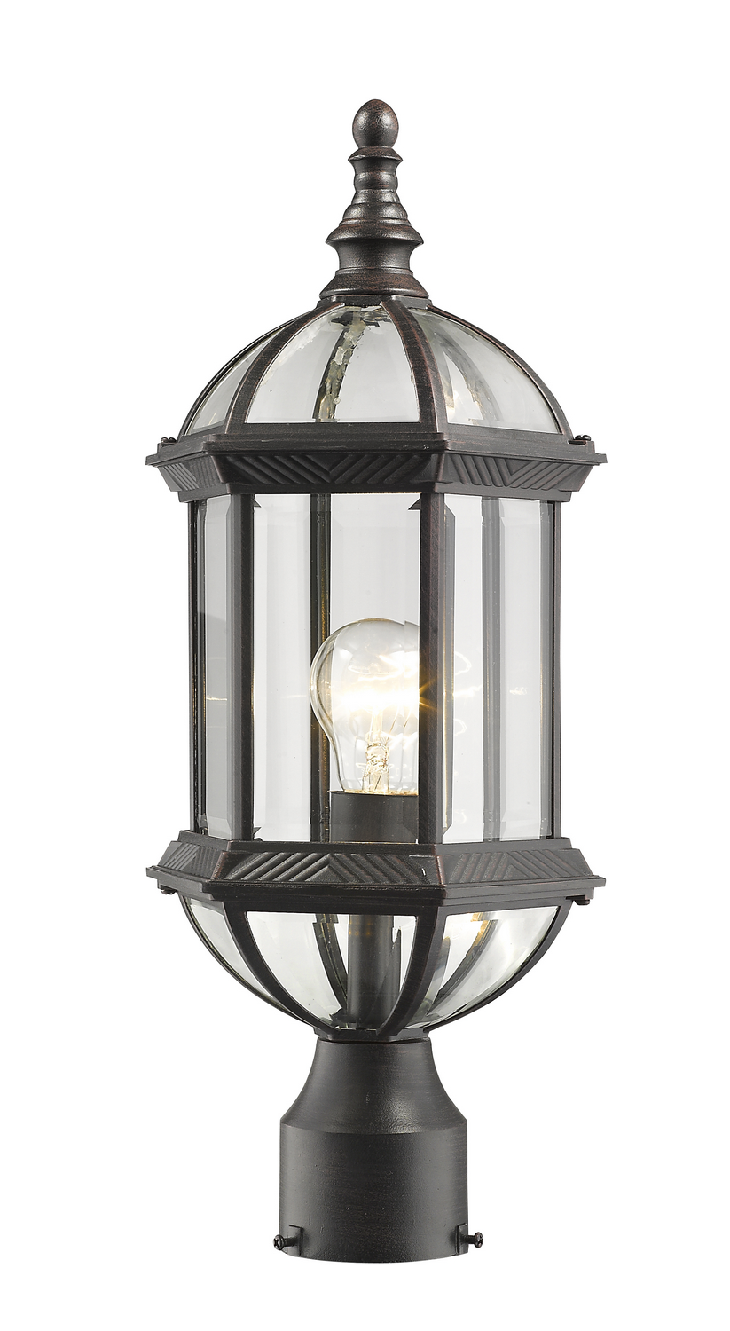 One Light Outdoor Post Mount Fixture by Z-Lite - Annex Collection, Rust Finish - 563PHM-RT