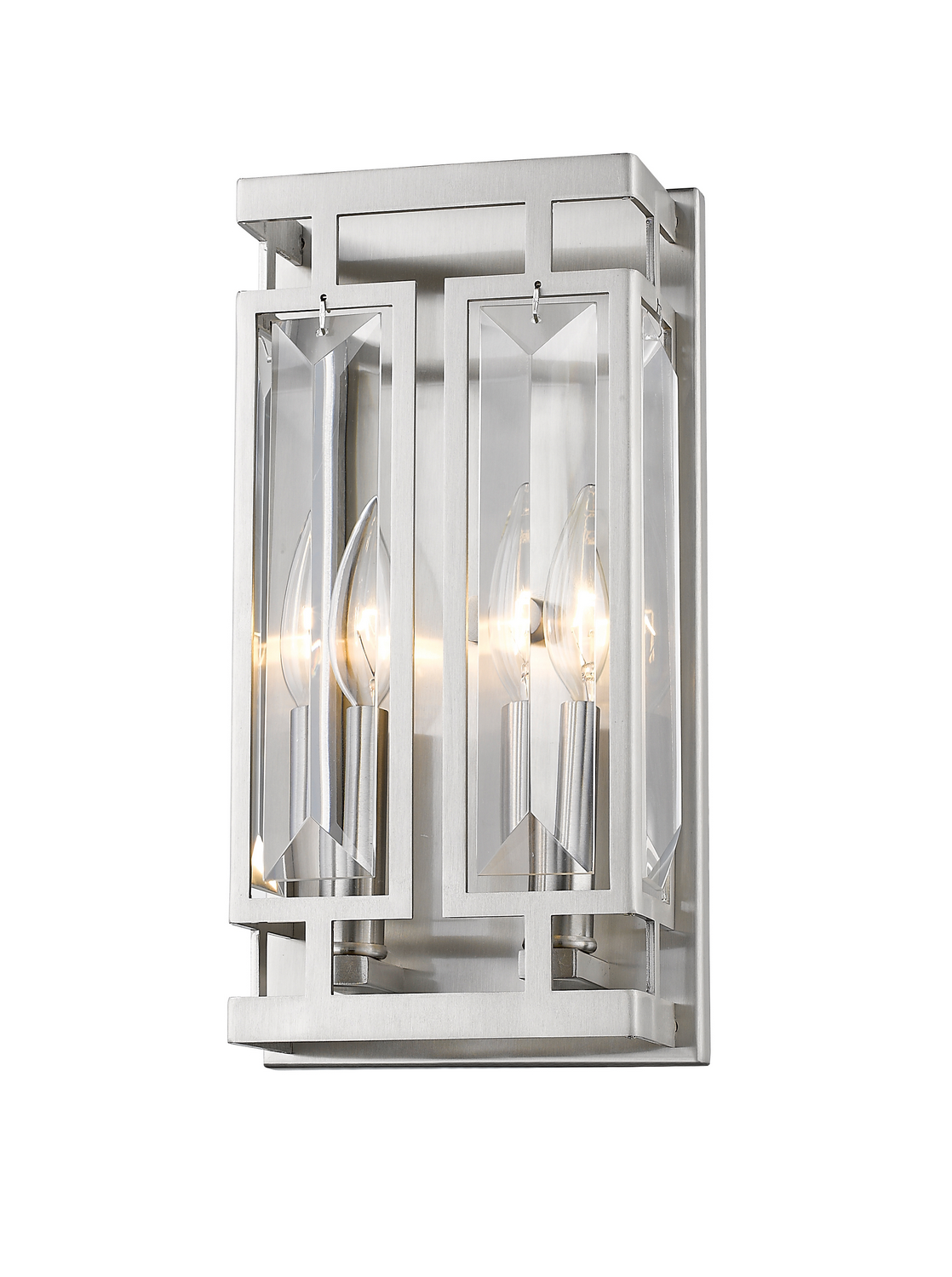 Two Light Wall Sconce by Z-Lite - Mersesse Collection, Brushed Nickel Finish - 6006-2S-BN