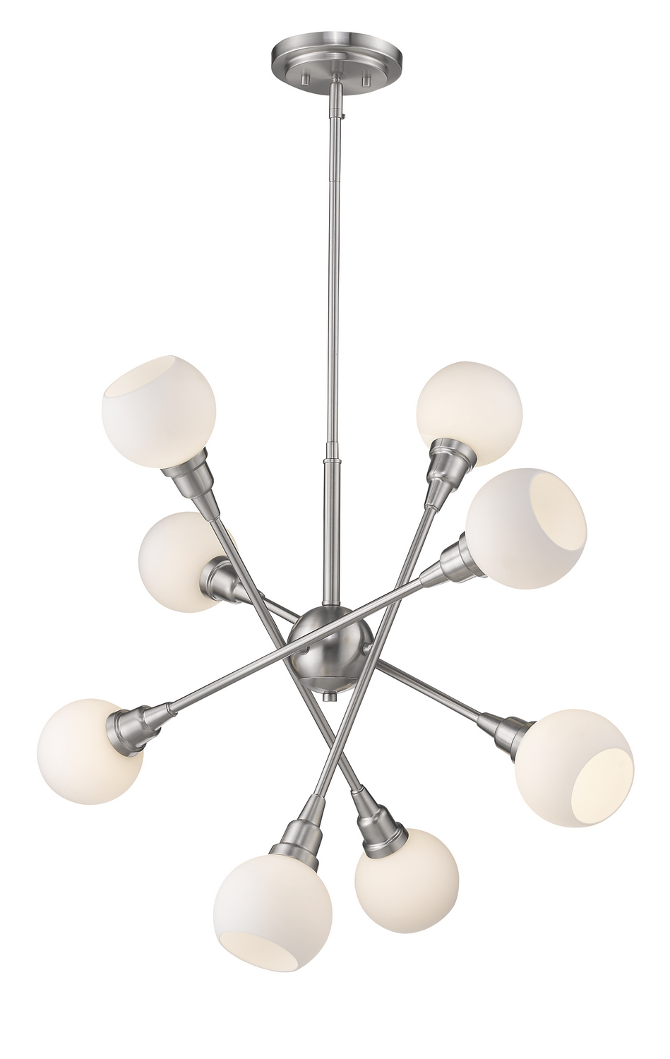 Eight Light Chandelier by Z-Lite - Tian Collection, Brushed Nickel Finish - 616-8C-BN
