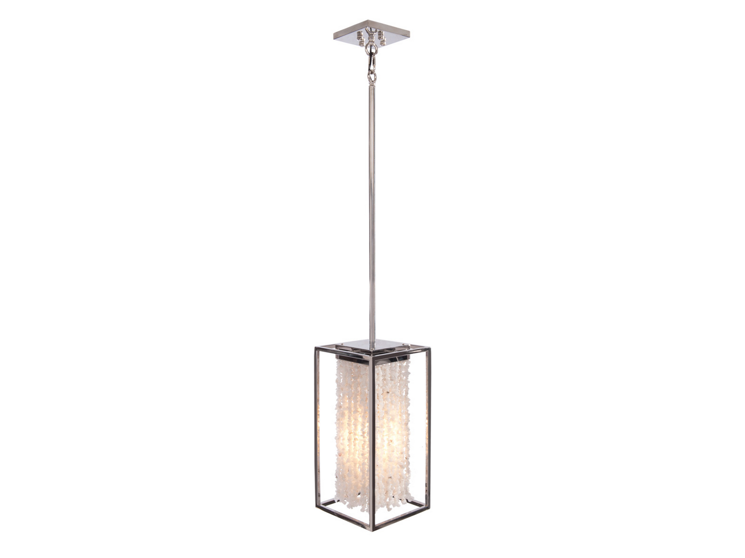 Soho 1Light Wall Sconce in Polished Nickel Silver With Moon Rock Gem Nuggets