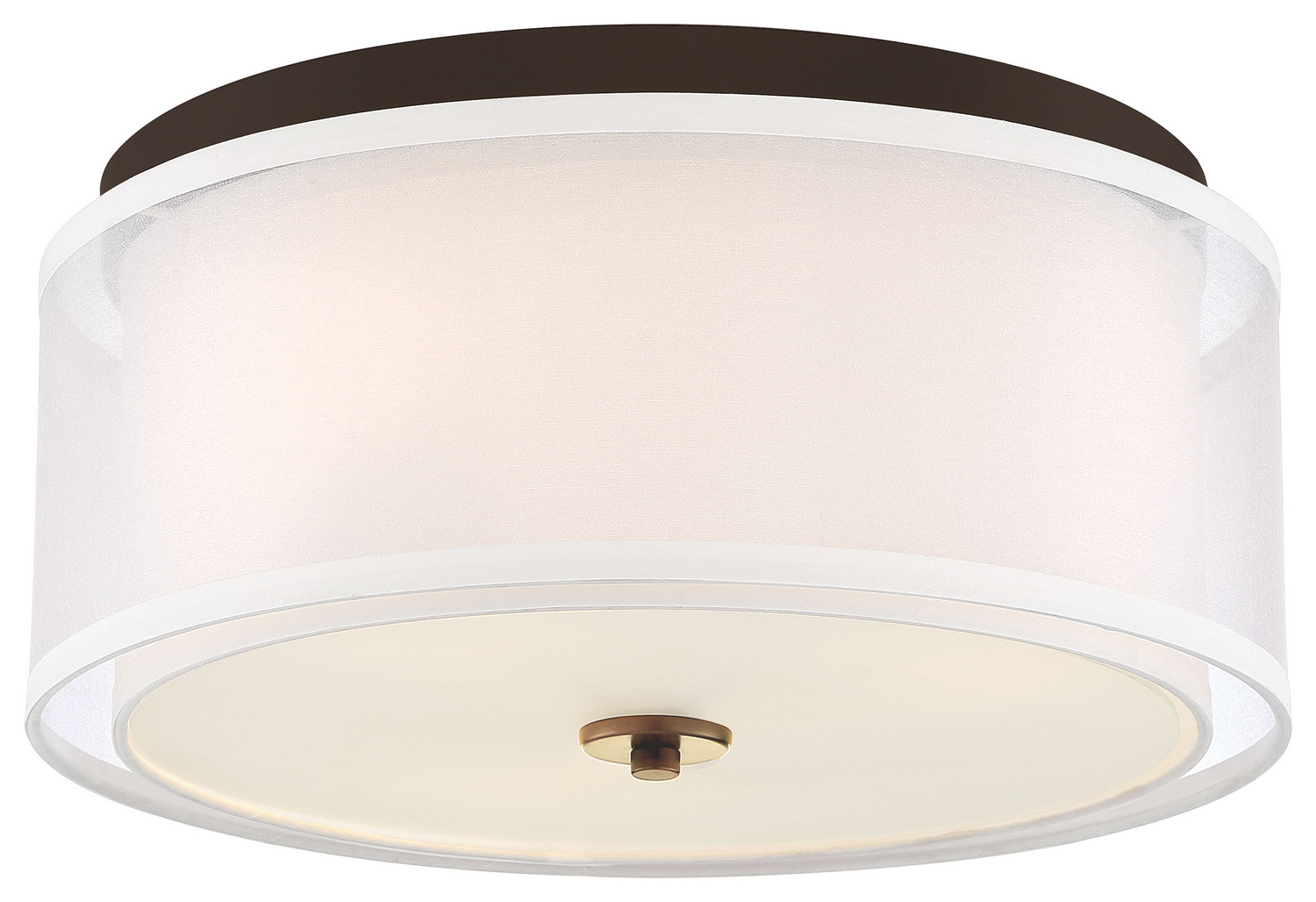 Minka-Lavery Studio 5 Three Light Flush Mount in Painted Bronze W/Natural Brush - 3078-416