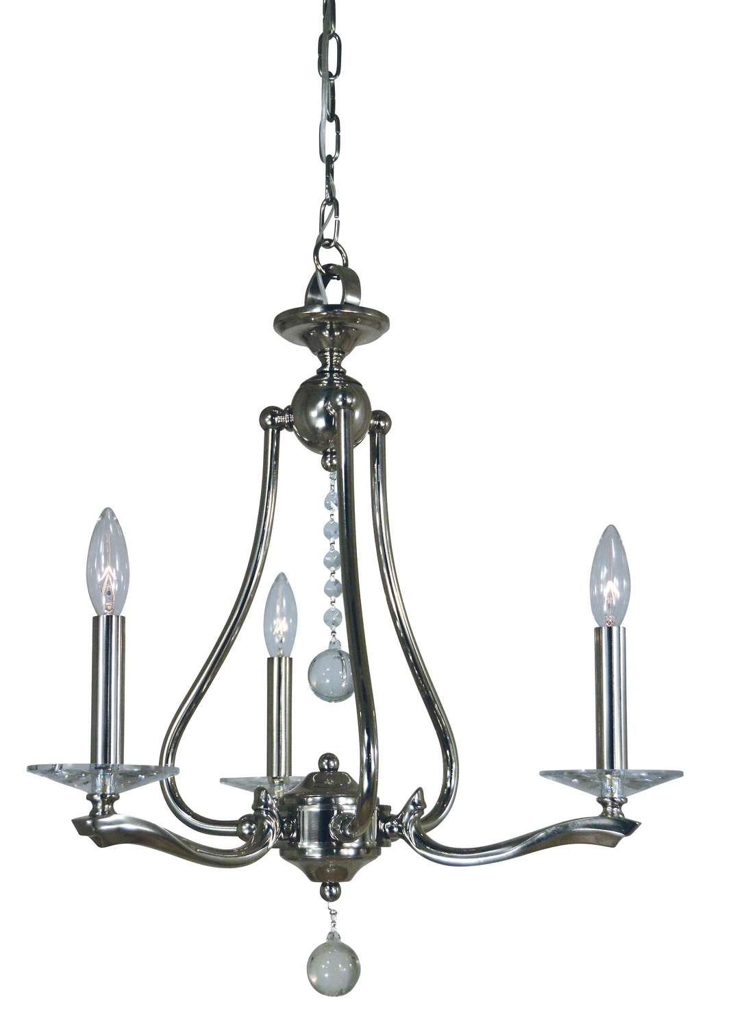 Framburg Allena Three Light Chandelier in Polished Nickel - 3093 PN