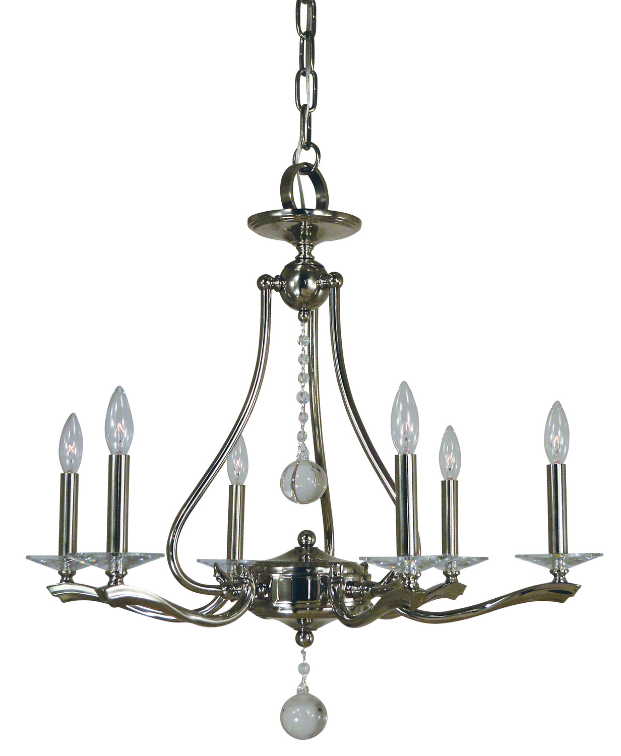 Framburg Allena Six Light Chandelier in Polished Nickel - 3096 PN