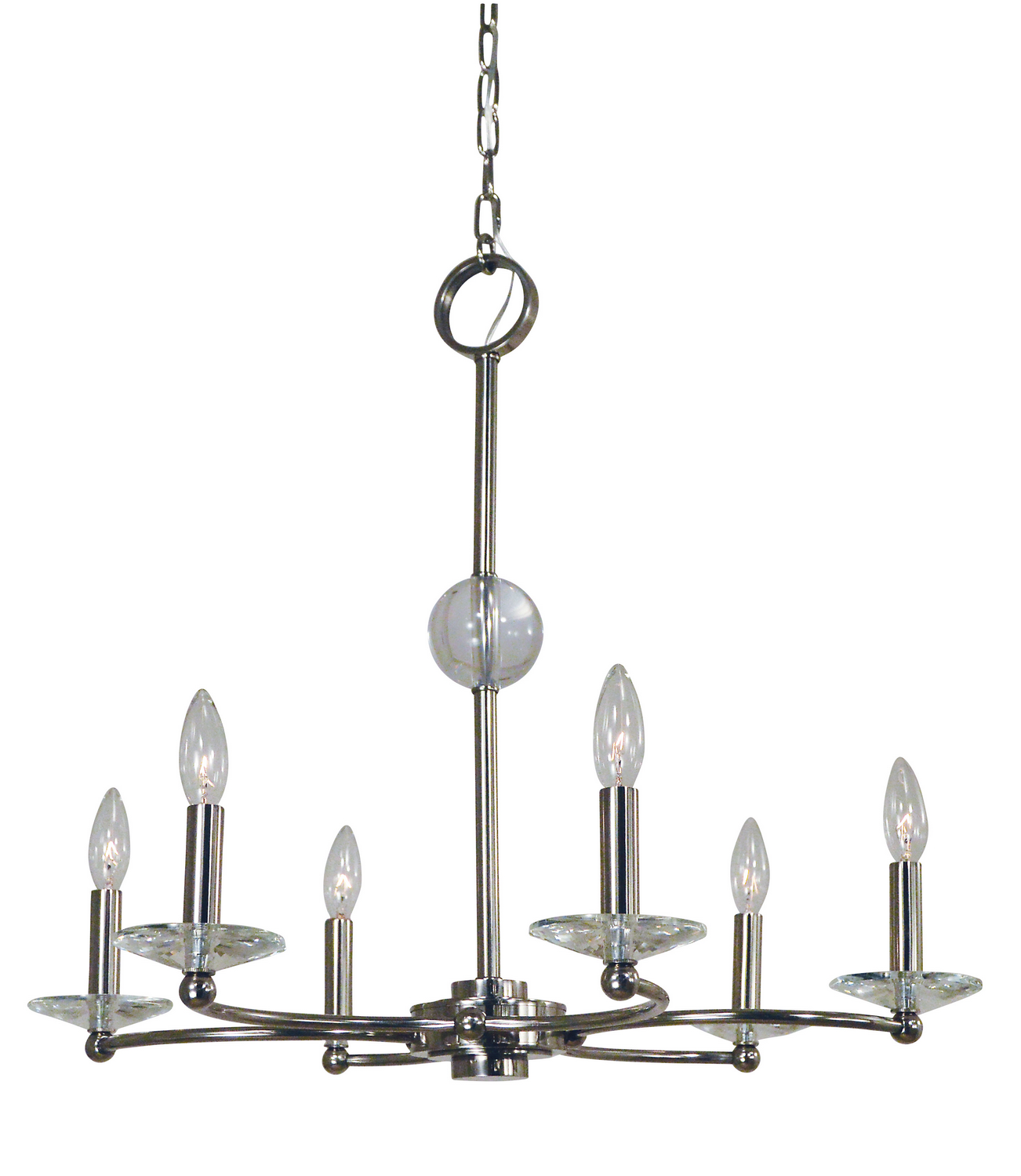 Framburg Pirouette Six Light Chandelier in Polished Nickel - 3106 PN