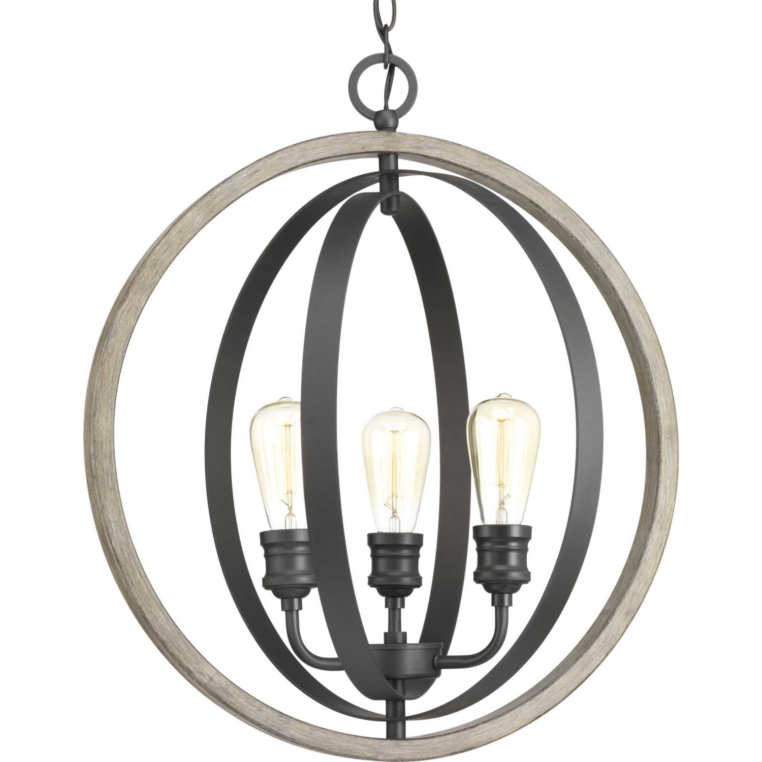 Photos - Chandelier / Lamp Progress Lighting Graphite Three Light Pendant from the Conestee Collection P500093-143