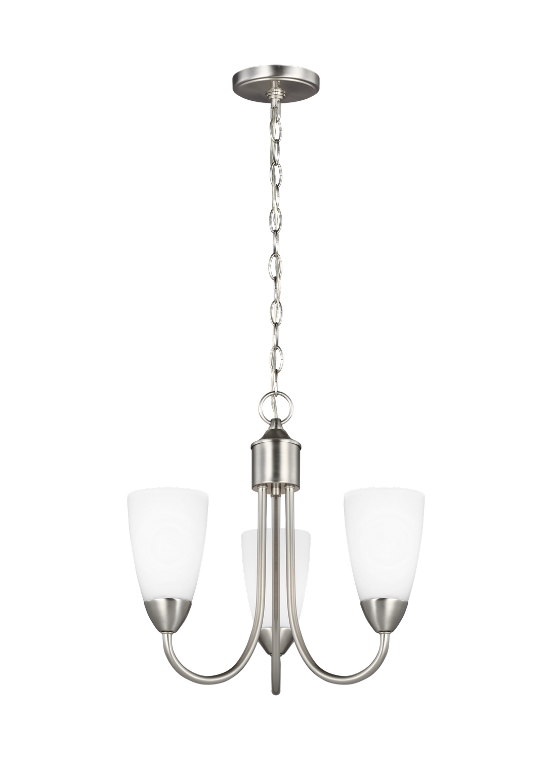 Generation Lighting. Seville Three Light Chandelier in Brushed Nickel - 3120203-962