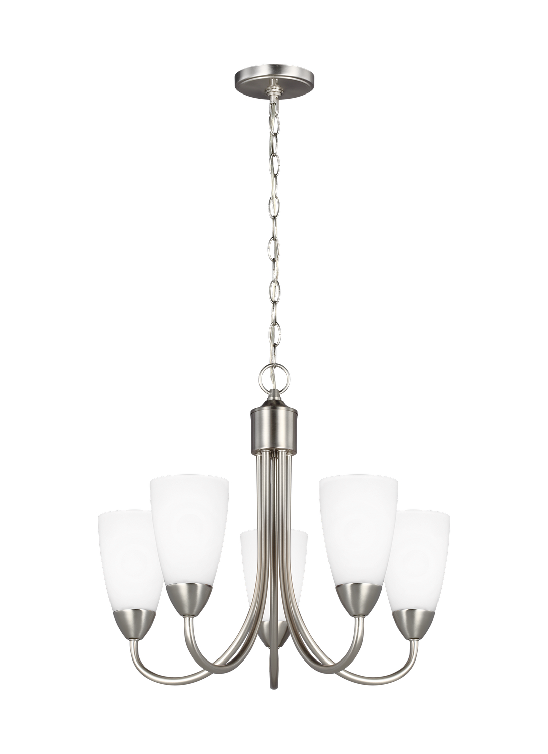 Generation Lighting. Seville Five Light Chandelier in Brushed Nickel - 3120205-962