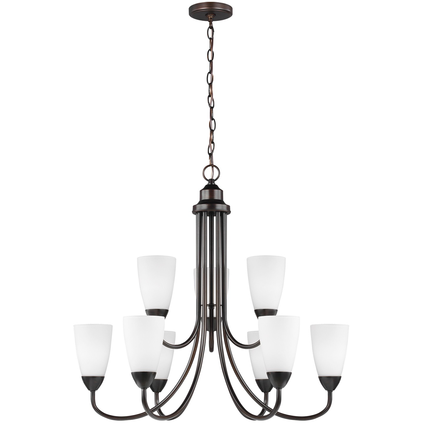 Generation Lighting. Seville Nine Light Chandelier in Bronze - 3120209-710