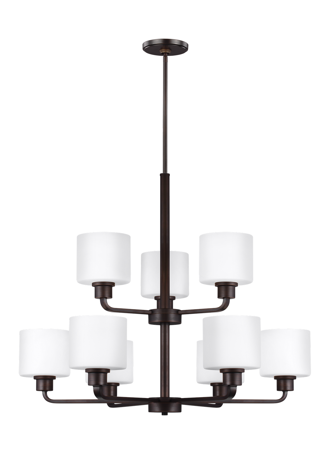 Generation Lighting. Canfield Nine Light Chandelier in Bronze - 3128809-710