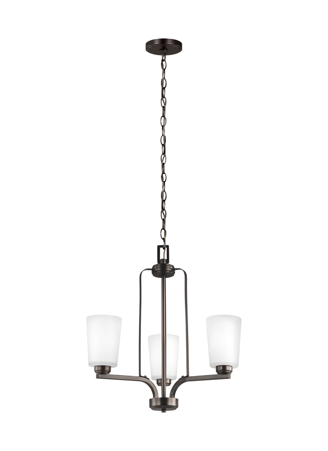 Generation Lighting. Franport Three Light Chandelier in Bronze - 3128903EN3-710