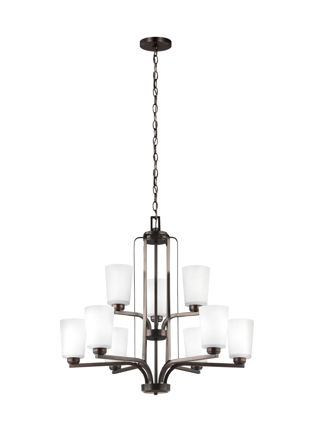 Generation Lighting. Franport Nine Light Chandelier in Bronze - 3128909EN3-710