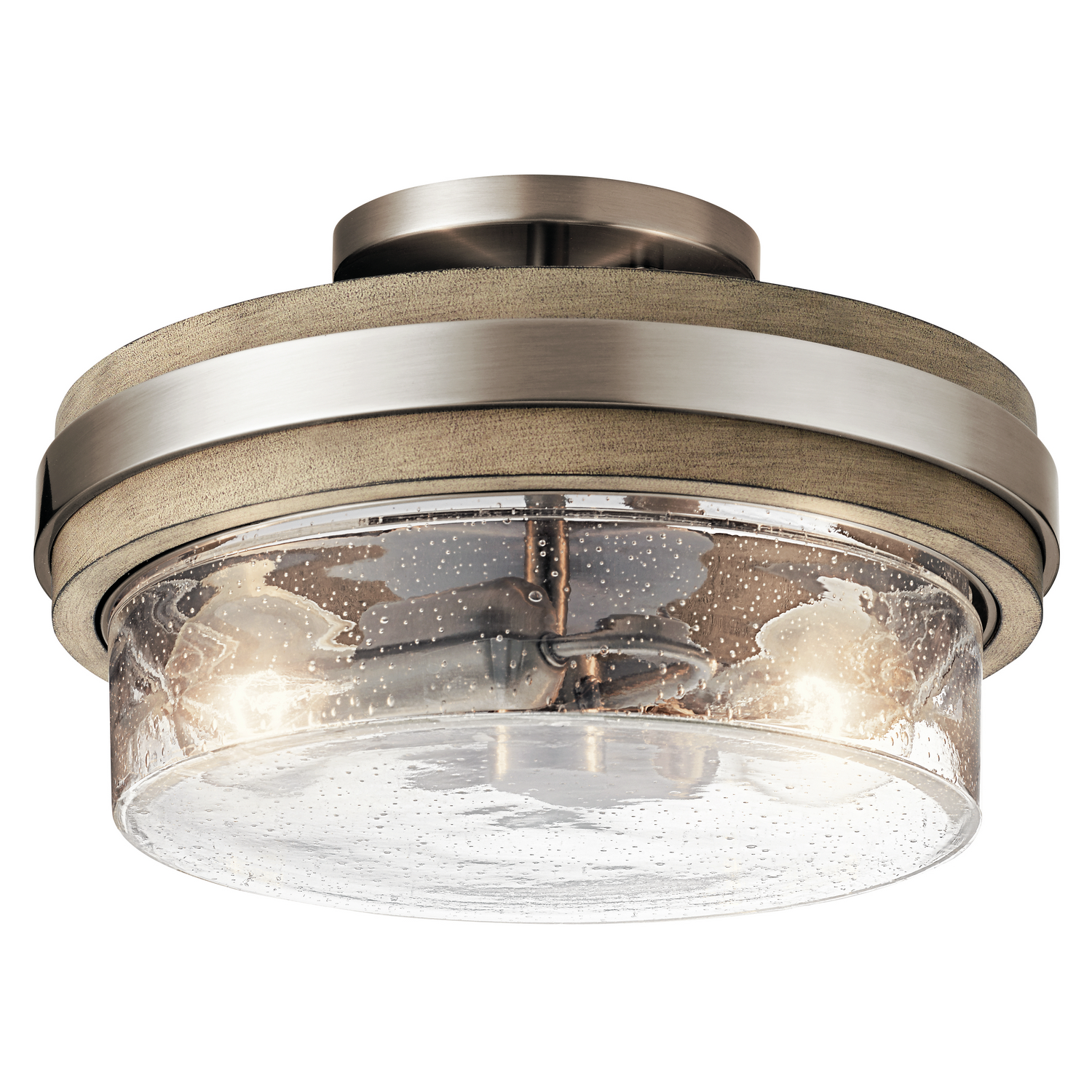 Kichler Grand Bank Two Light Semi Flush Mount in Classic Pewter - 44100CLP