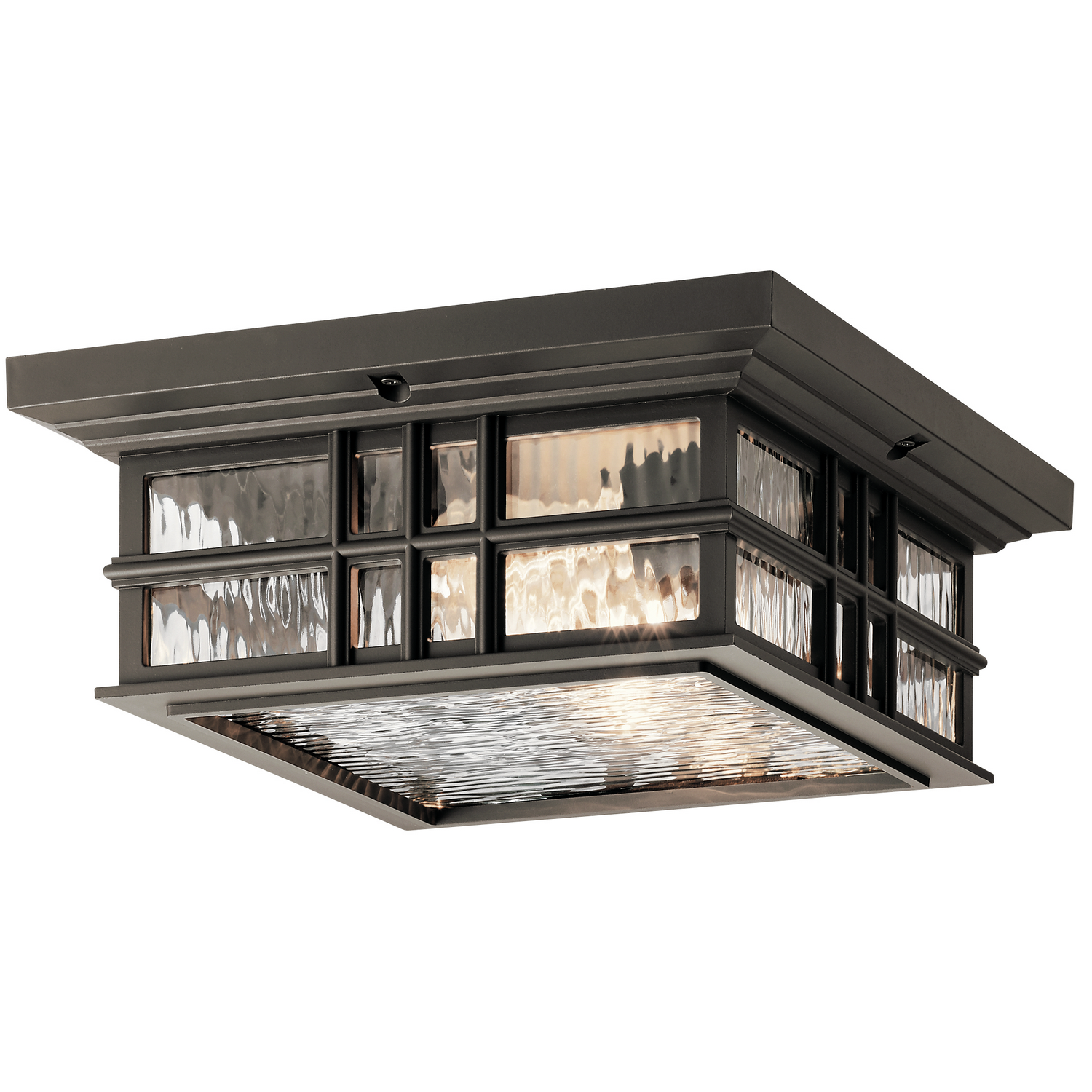 Kichler Beacon Square Two Light Outdoor Ceiling Mount in Olde Bronze - 49834OZ
