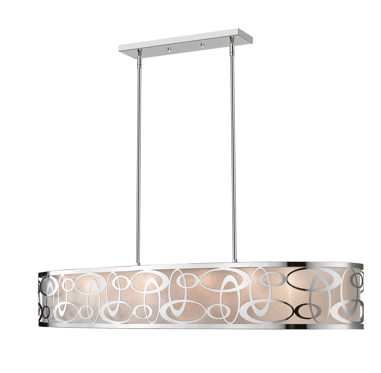 Eight Light Linear Chandelier by Z-Lite - Opal Collection, Chrome Finish - 195-55CH