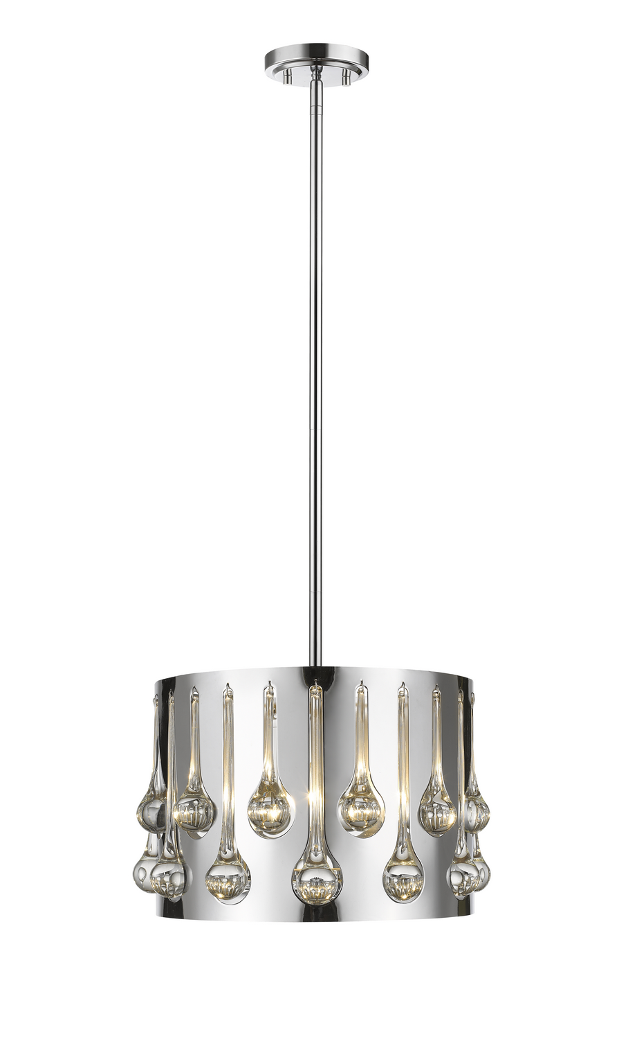 Three Light Pendant by Z-Lite - Oberon Collection, Chrome Finish - 453-13CH