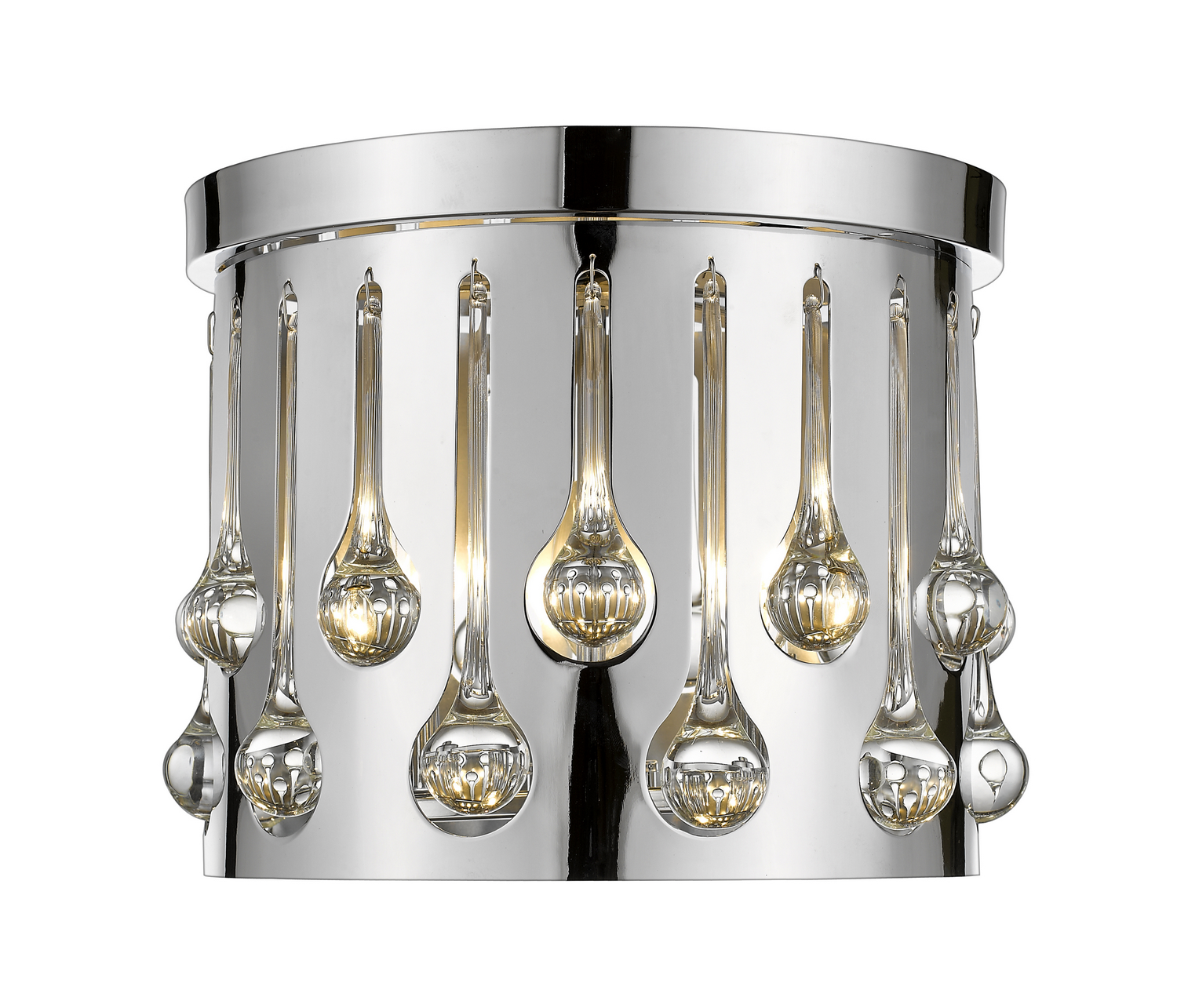 Three Light Flush Mount by Z-Lite - Oberon Collection, Chrome Finish - 453RF13CH