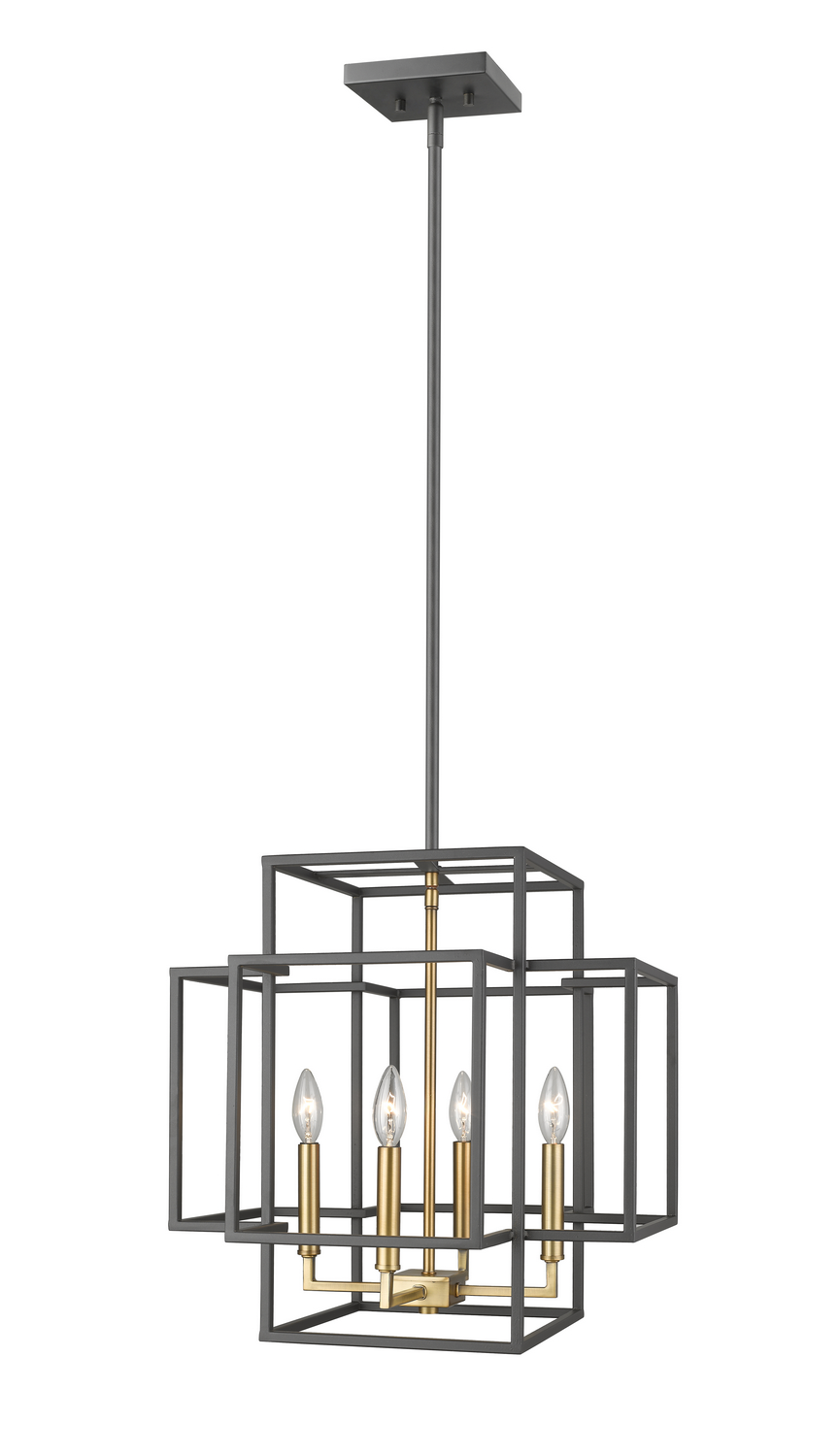 Four Light Chandelier by Z-Lite - Titania Collection, Bronze + Olde Brass Finish - 454-18BRZ-OBR