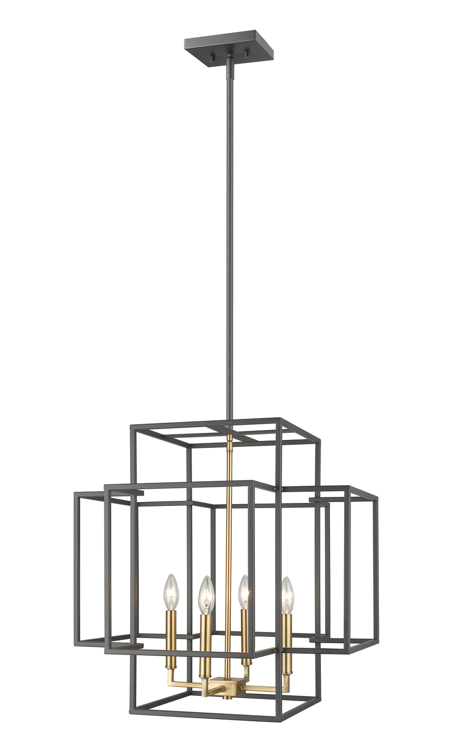 Four Light Chandelier by Z-Lite - Titania Collection, Bronze + Olde Brass Finish - 454-22BRZ-OBR