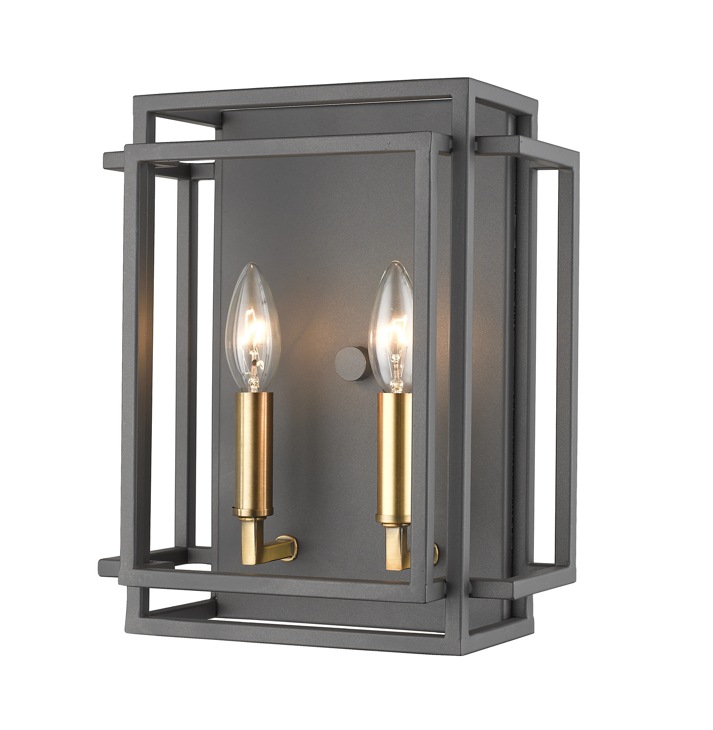 Two Light Wall Sconce by Z-Lite - Titania Collection, Bronze + Olde Brass Finish - 454-2S-BRZ-OBR