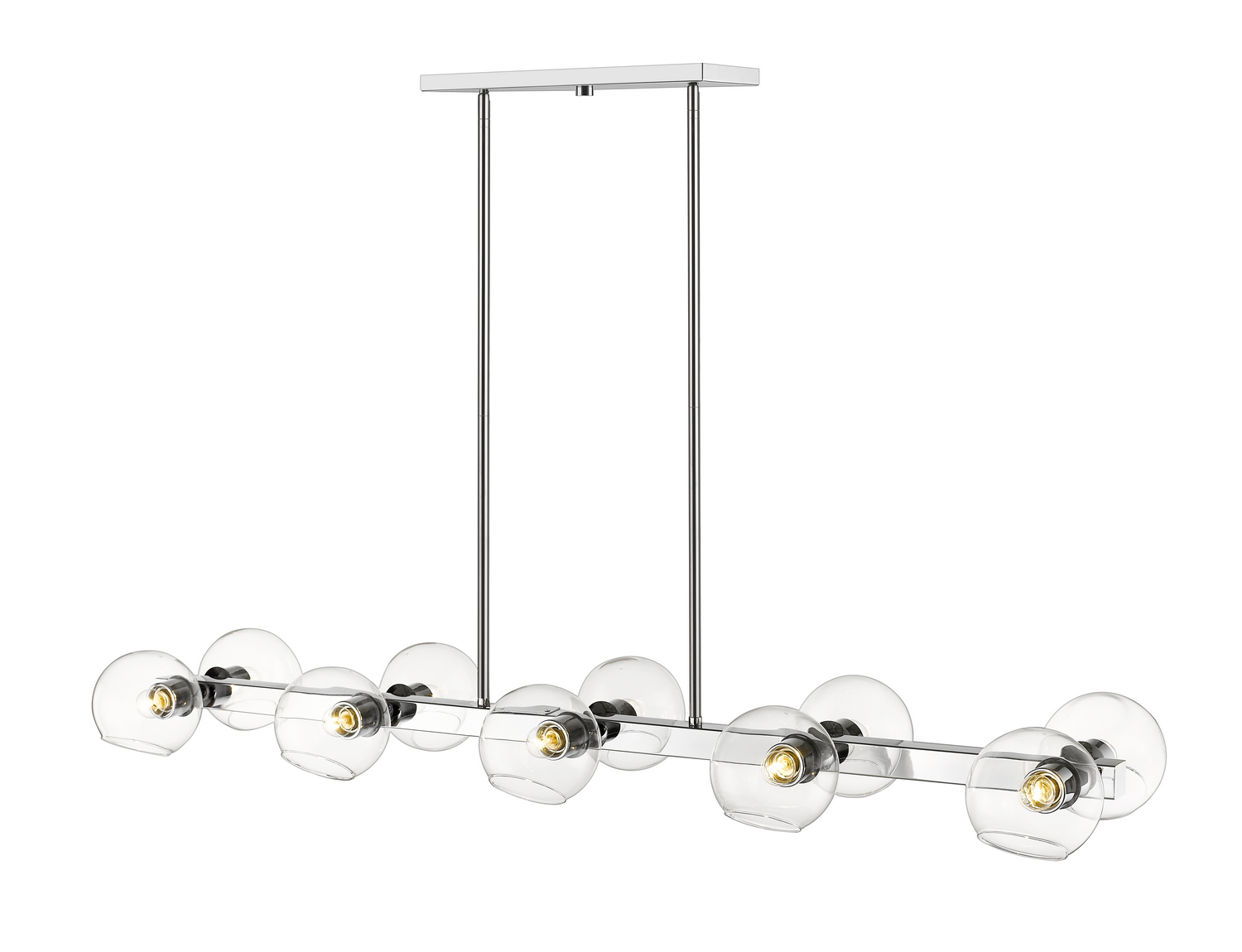Ten Light Linear Chandelier by Z-Lite - Marquee Collection, Chrome Finish - 455-10L-CH