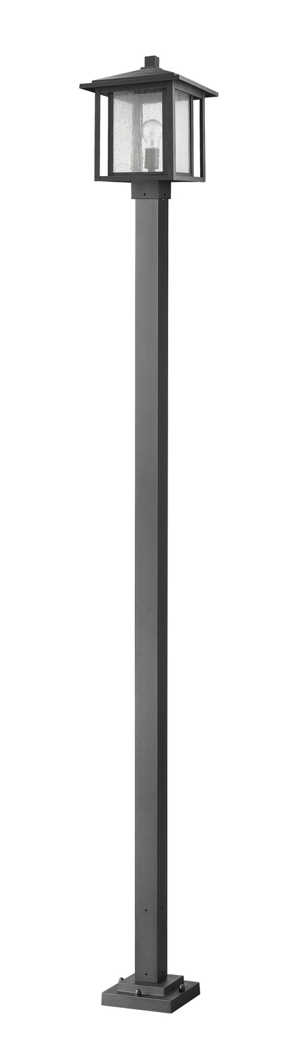 One Light Outdoor Post Mounted Fixture by Z-Lite - Aspen Collection, Black Finish - 554PHBS-536P-BK