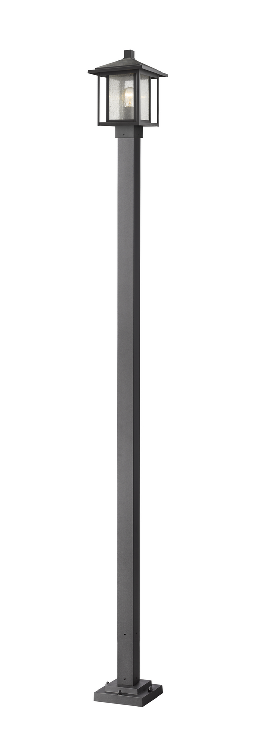 One Light Outdoor Post Mounted Fixture by Z-Lite - Aspen Collection, Black Finish - 554PHMS-536P-BK