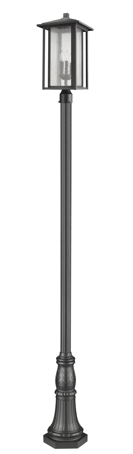 Three Light Outdoor Post Mounted Fixture by Z-Lite - Aspen Collection, Black Finish - 554PHXLR-518P-BK