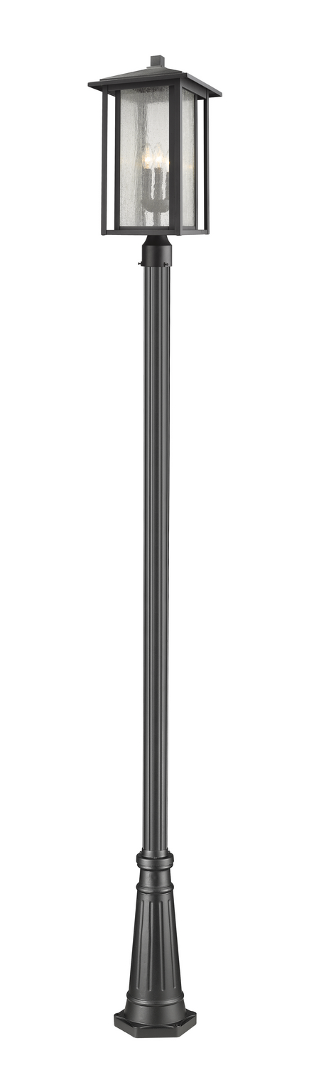 Three Light Outdoor Post Mounted Fixture by Z-Lite - Aspen Collection, Black Finish - 554PHXLR-519P-BK