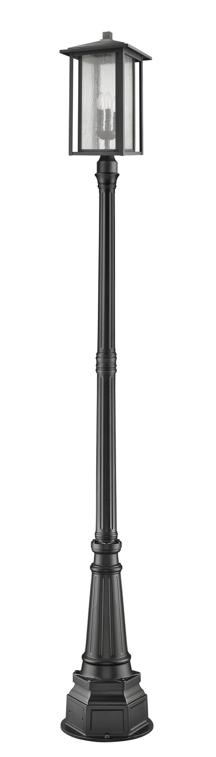 Three Light Outdoor Post Mounted Fixture by Z-Lite - Aspen Collection, Black Finish - 554PHXLR-564P-BK