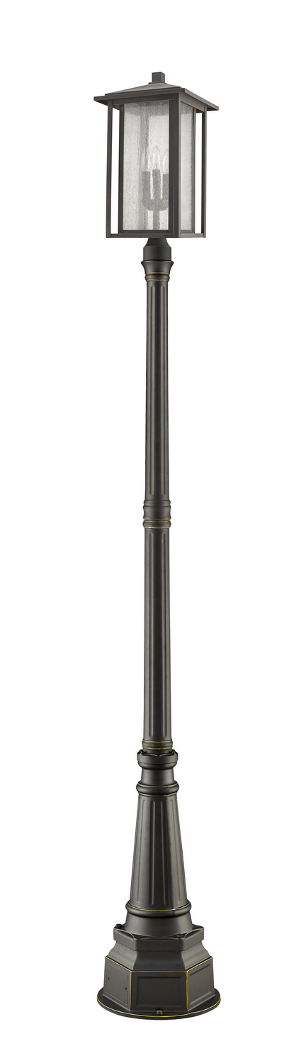 Three Light Outdoor Post Mounted Fixture by Z-Lite - Aspen Collection, Oil Rubbed Bronze Finish - 554PHXLR-564P-ORB