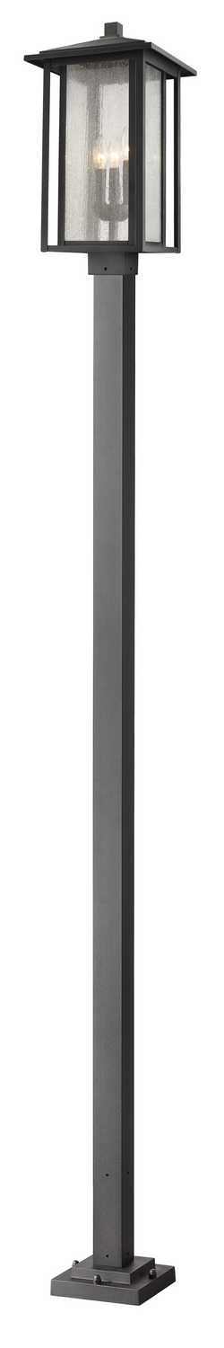 Three Light Outdoor Post Mounted Fixture by Z-Lite - Aspen Collection, Black Finish - 554PHXLS-536P-BK
