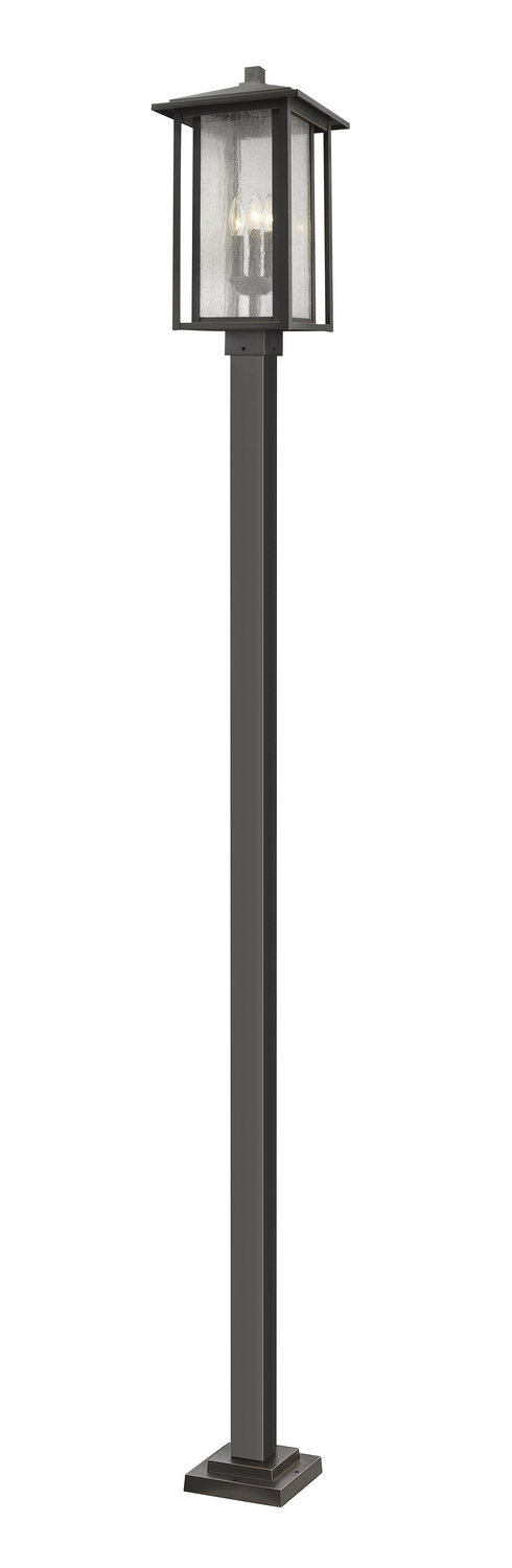 Three Light Outdoor Post Mounted Fixture by Z-Lite - Aspen Collection, Oil Rubbed Bronze Finish - 554PHXLS-536P-ORB