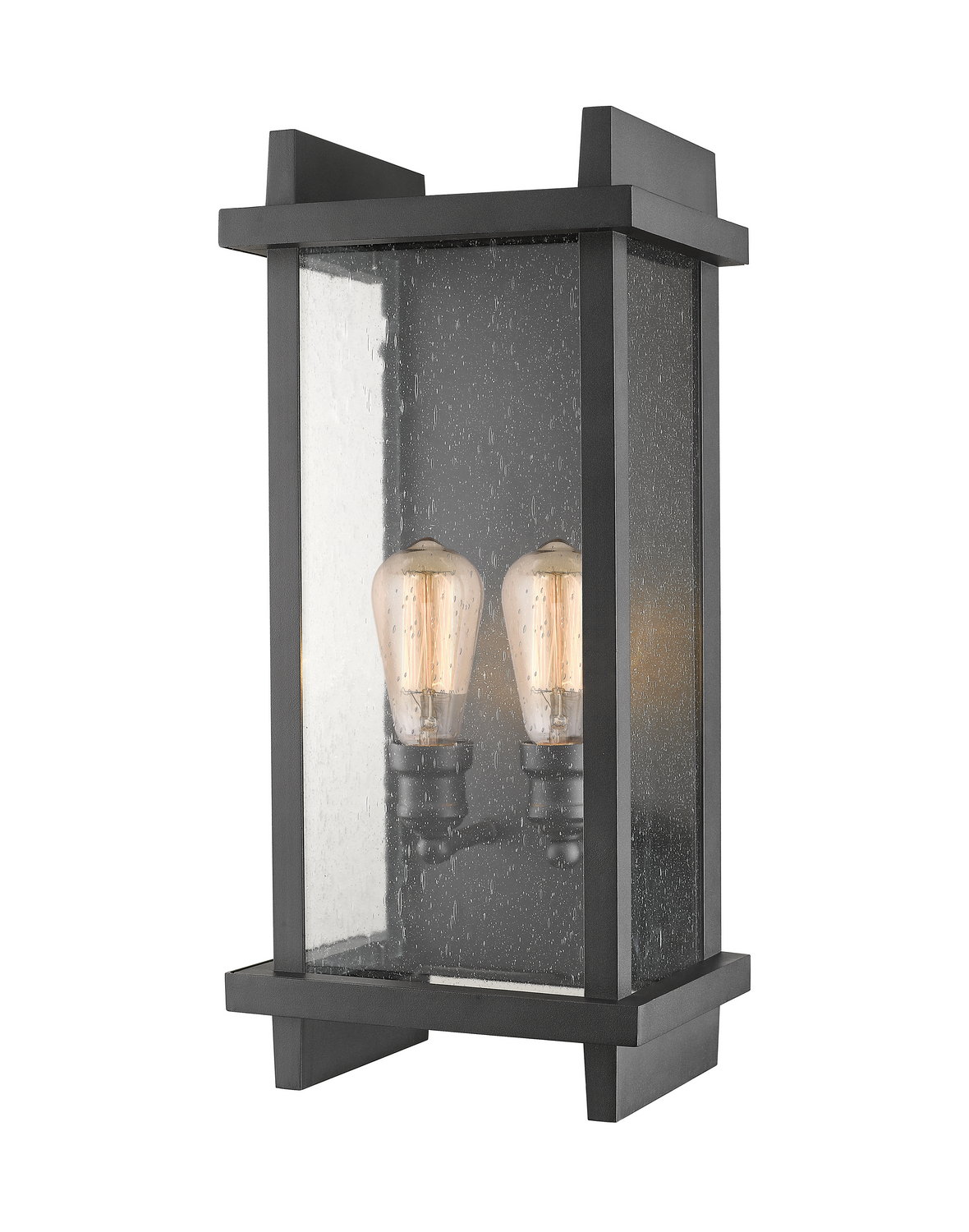 Two Light Outdoor Wall Sconce by Z-Lite - Fallow Collection, Black Finish - 565B-BK