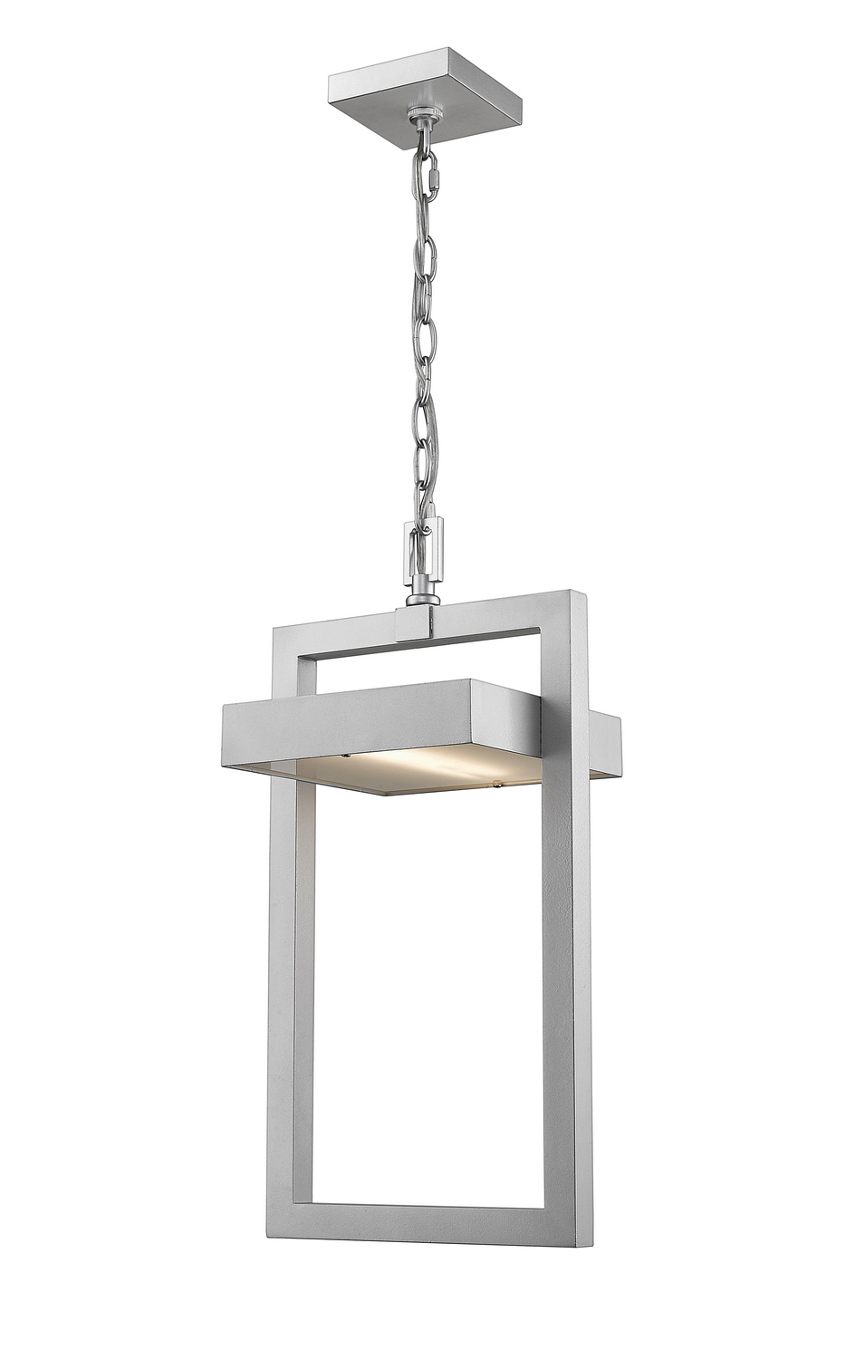 LED Outdoor Chain Mount Ceiling Fixture by Z-Lite - Luttrel Collection, Silver Finish - 566CHB-SL-LED