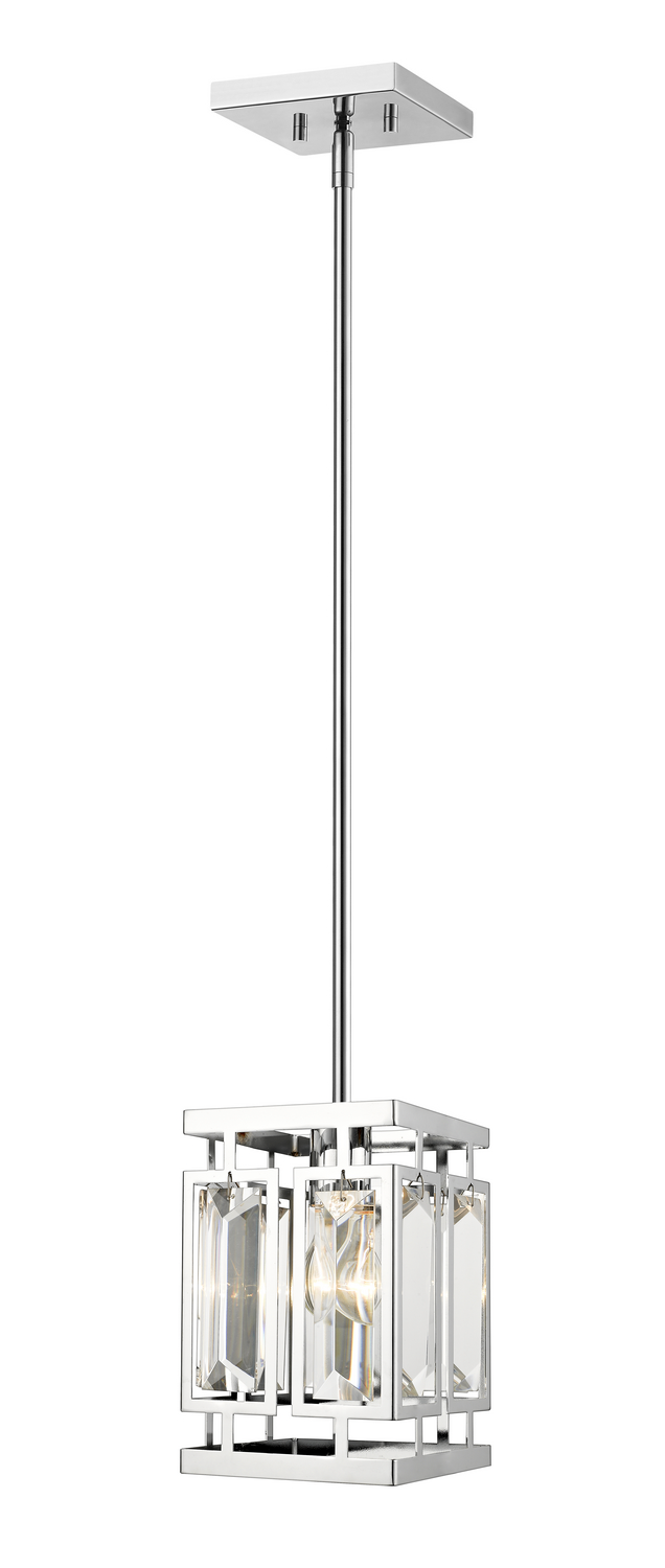 One Light Pendant by Z-Lite - Mersesse Collection, Chrome Finish - 6006MP-CH