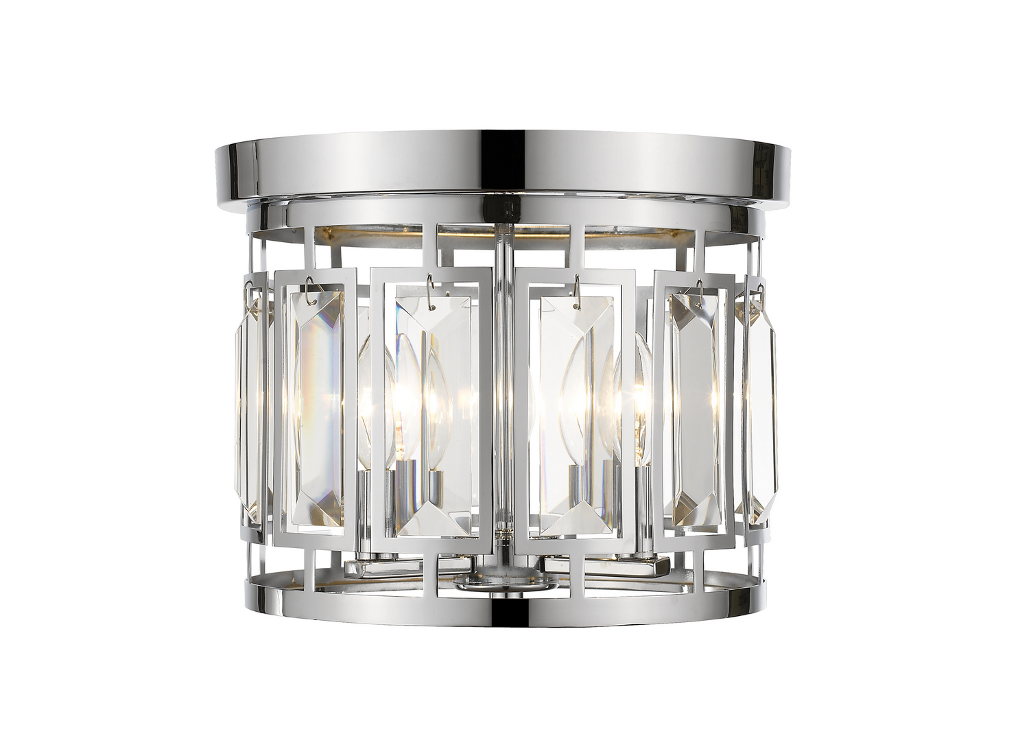 Three Light Flush Mount by Z-Lite - Mersesse Collection, Chrome Finish - 6007F-CH