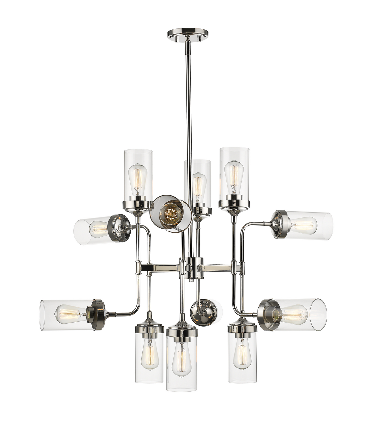 12 Light Chandelier by Z-Lite - Calliope Collection, Polished Nickel Finish - 617-12PN