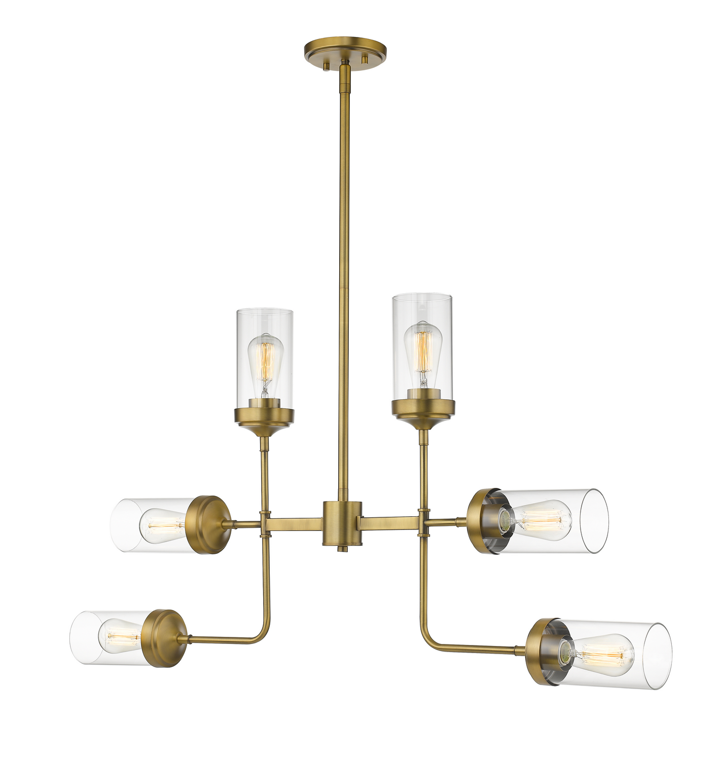 Six Light Chandelier by Z-Lite - Calliope Collection, Foundry Brass Finish - 617-6FB
