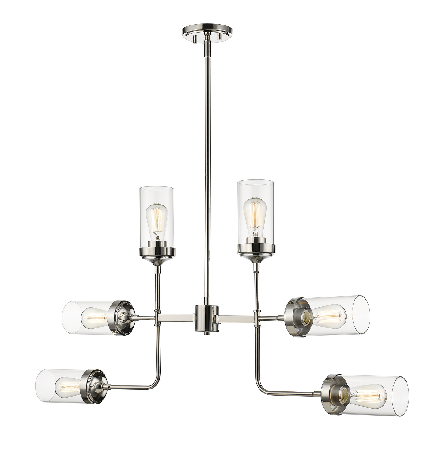 Six Light Chandelier by Z-Lite - Calliope Collection, Polished Nickel Finish - 617-6PN