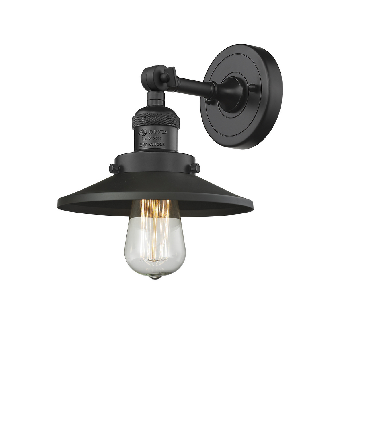 One Light Wall Sconce by Innovations - Franklin Restoration Collection, Matte Black Finish - 203-BK-M6