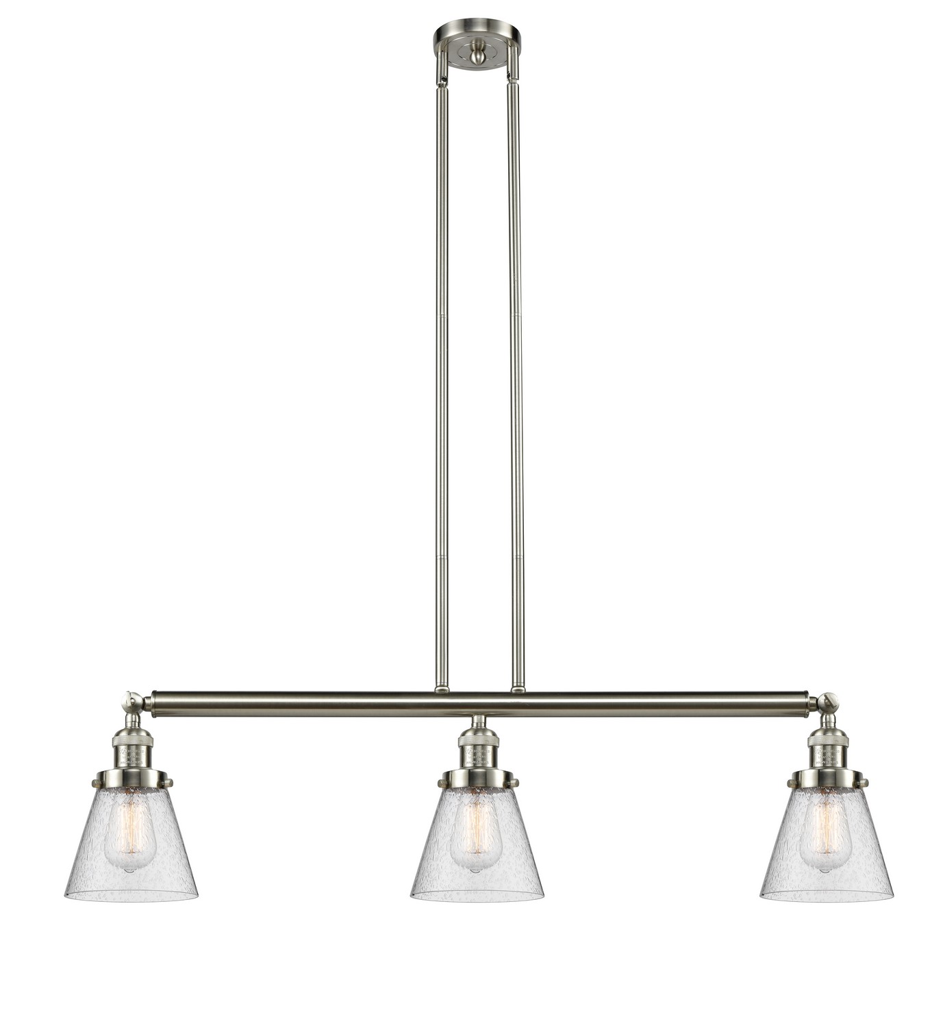 Three Light Island Pendant by Innovations - Franklin Restoration Collection, Brushed Satin Nickel Finish - 213-SN-G64