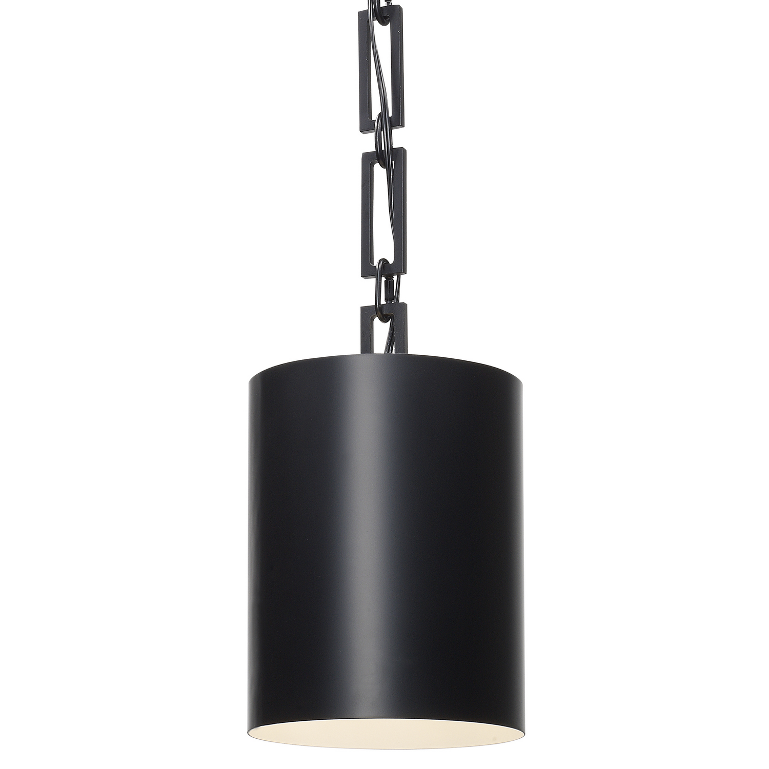 One Light Mini Chandelier by Crystorama - Alston Collection, Matte Black + White Finish - 8680-MK-WH