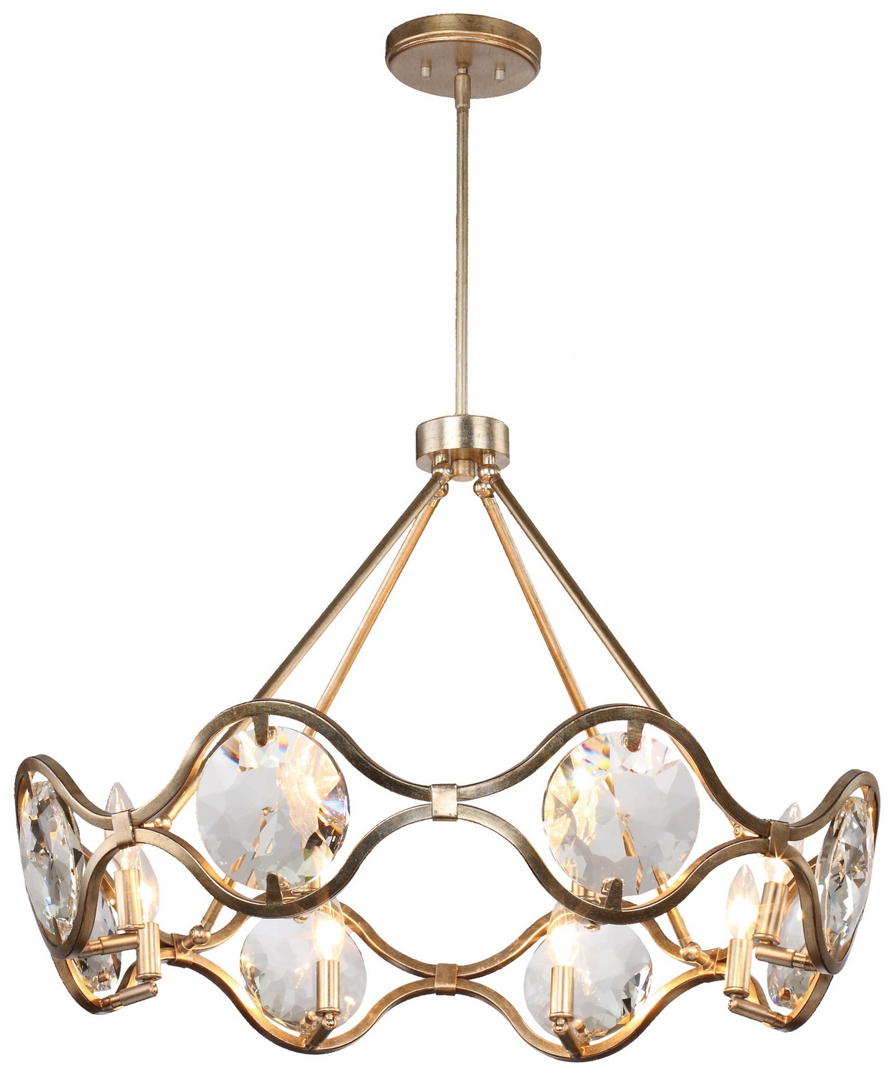 Eight Light Chandelier by Crystorama - Quincy Collection, Distressed Twilight Finish - QUI-7628-DT