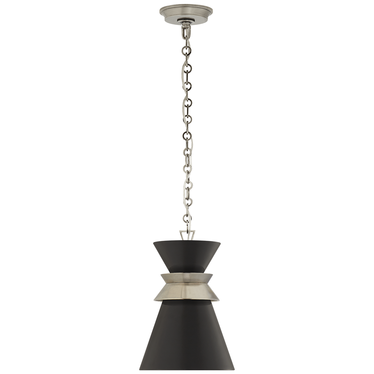 Visual Comfort Signature Alborg One Light Pendant in Antique Nickel - CHC 5240AN-BLK