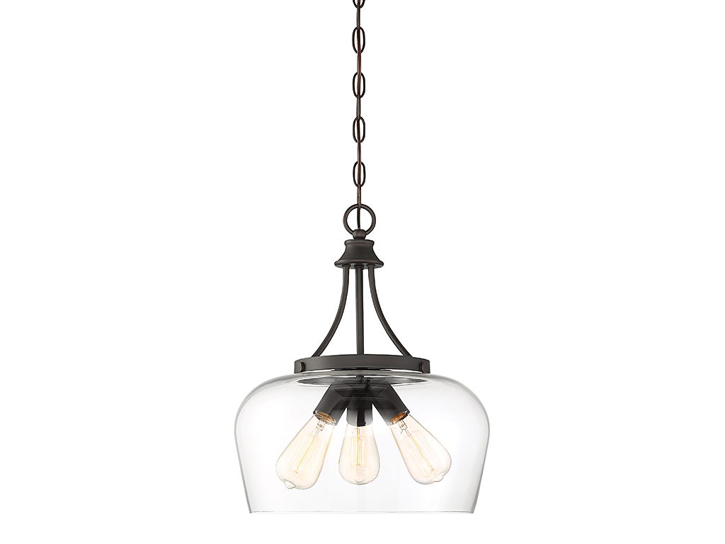 Savoy House Octave Three Light Pendant in English Bronze - 7-4034-3-13