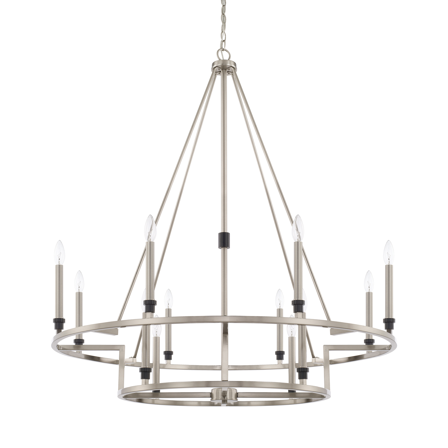 Capital Lighting Tux 12 Light Chandelier in Black Tie - 425201BT