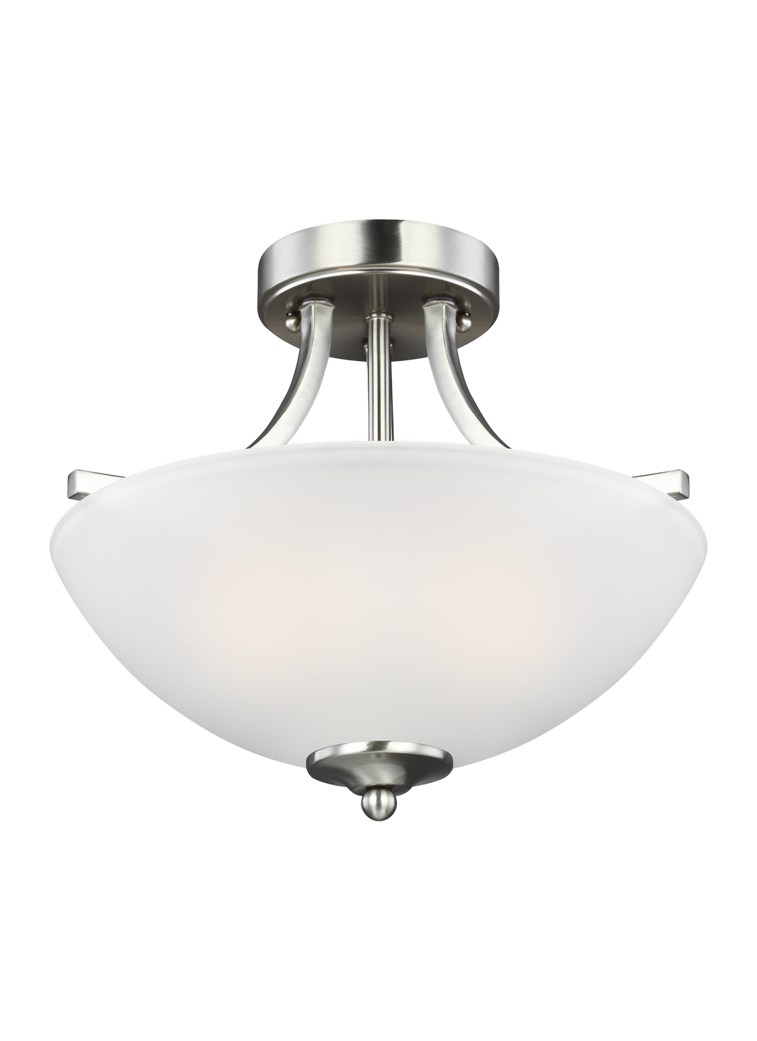 Generation Lighting. Geary Two Light Semi-Flush Convertible Pendant in Brushed Nickel - 7716502-962