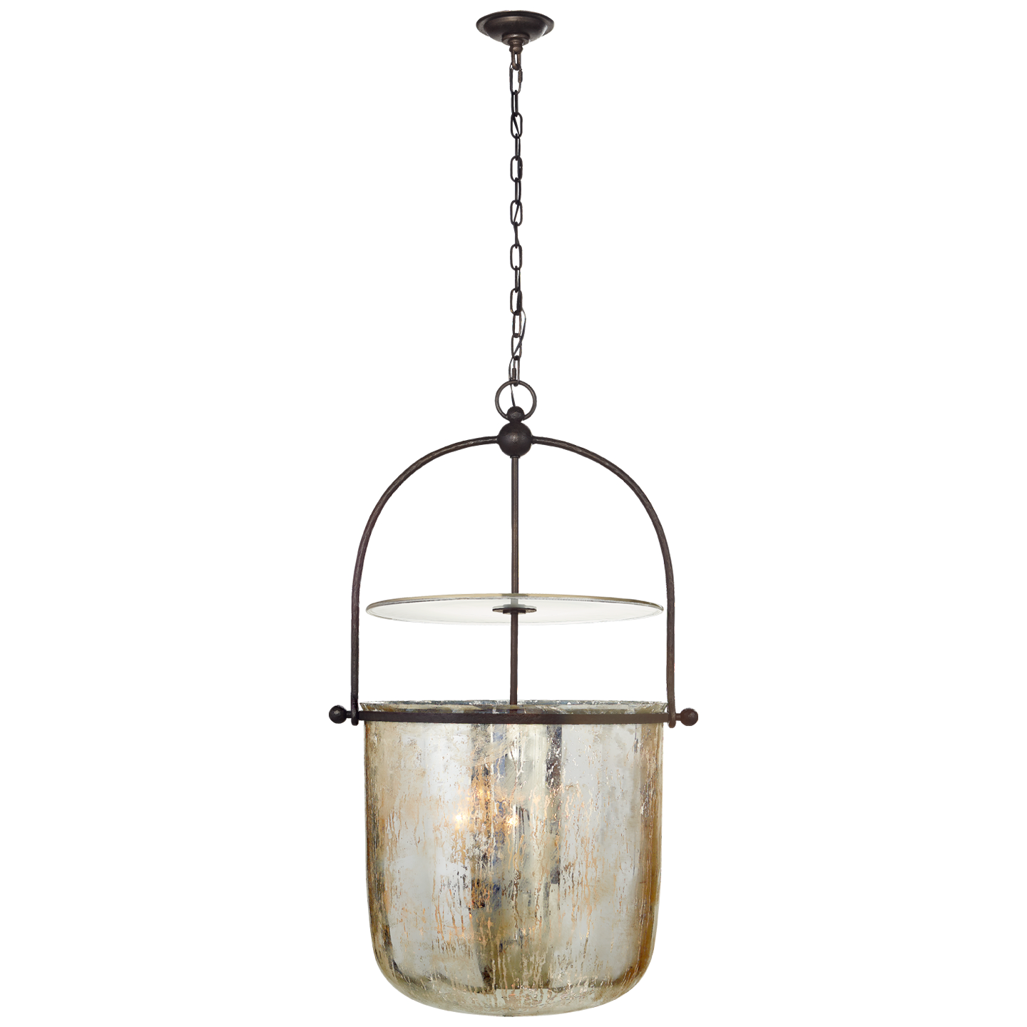 Visual Comfort Signature Lorford Four Light Lantern in Aged Iron - CHC 2271AI-MG