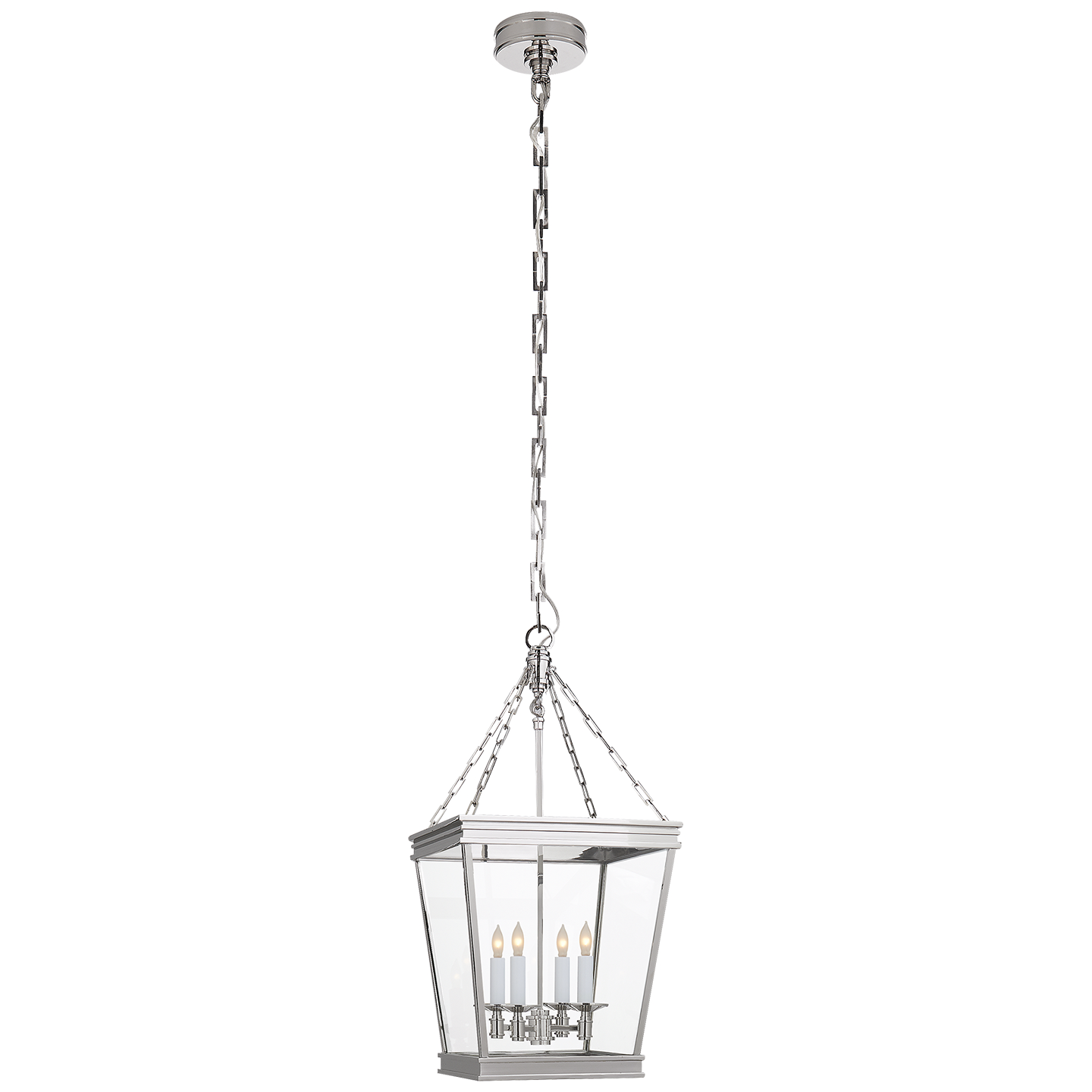 Visual Comfort Signature Launceton Four Light Lantern in Polished Nickel - CHC 5610PN-CG
