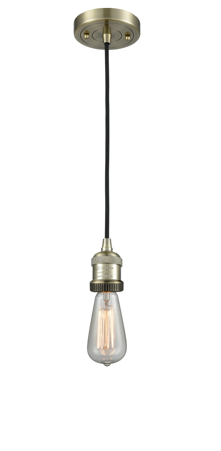 One Light Mini Pendant by Innovations - Franklin Restoration Collection, Antique Brass Finish - 200C-AB